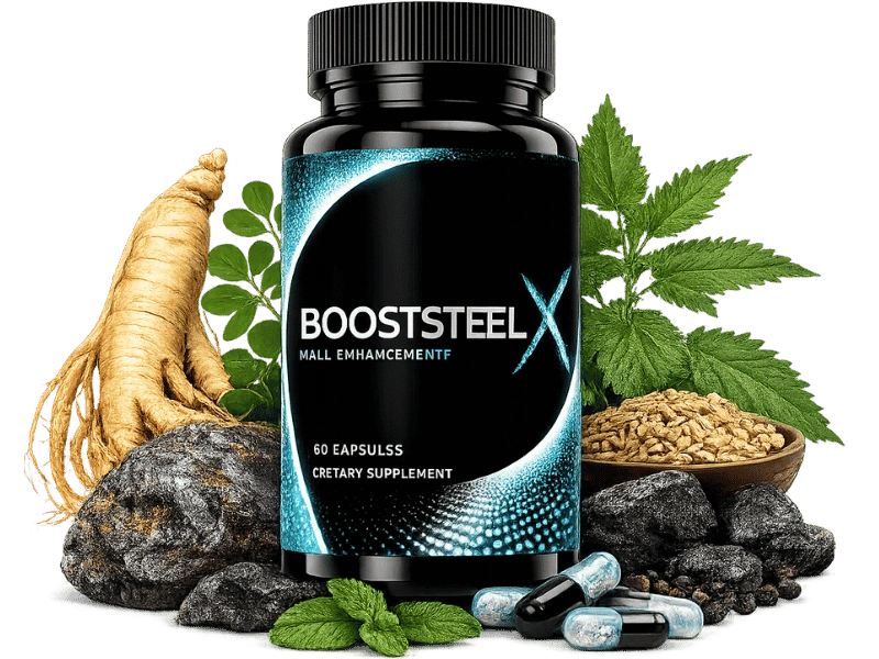 BoostSteelX 1 Bottle — Advanced Natural Male Enhancement Supplement with Tongkat Ali, Ashwagandha KSM-66, Panax Ginseng and L-Arginine